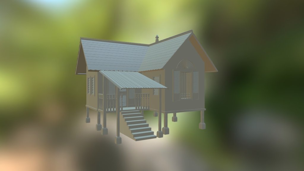 A traditional Malaysian house inspired by the villages I grew up near 3d model