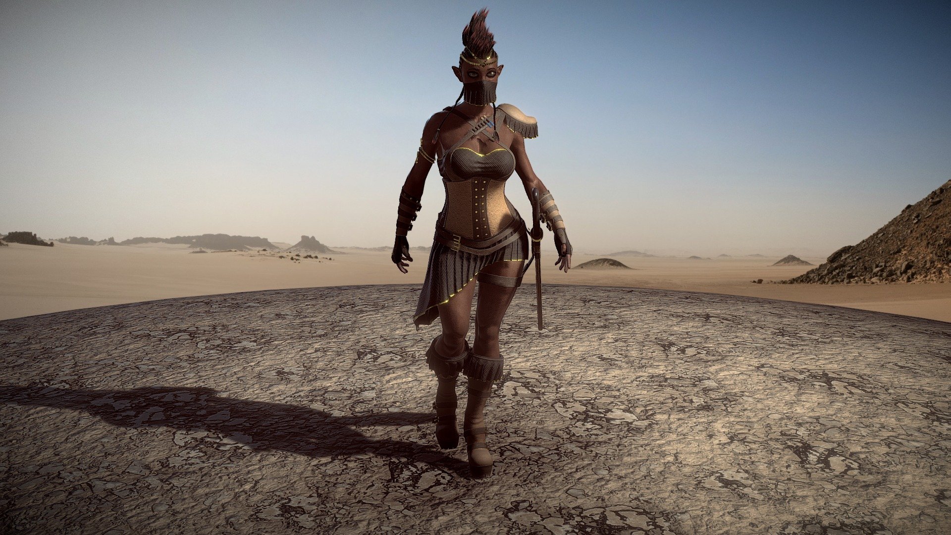 Model for Sale 

https://sketchfab.com/models/5587888c6473436ca3c9b7c201b9b01e

Ashanti is a character I made for The Journey on Artstation. I wanted to test out some animation with her. The goal with this was to get simulated cloth to translate here to Sketchfab. That was quite an interesting task. Looks really cool if you change the animation speed to 0.5 3d model