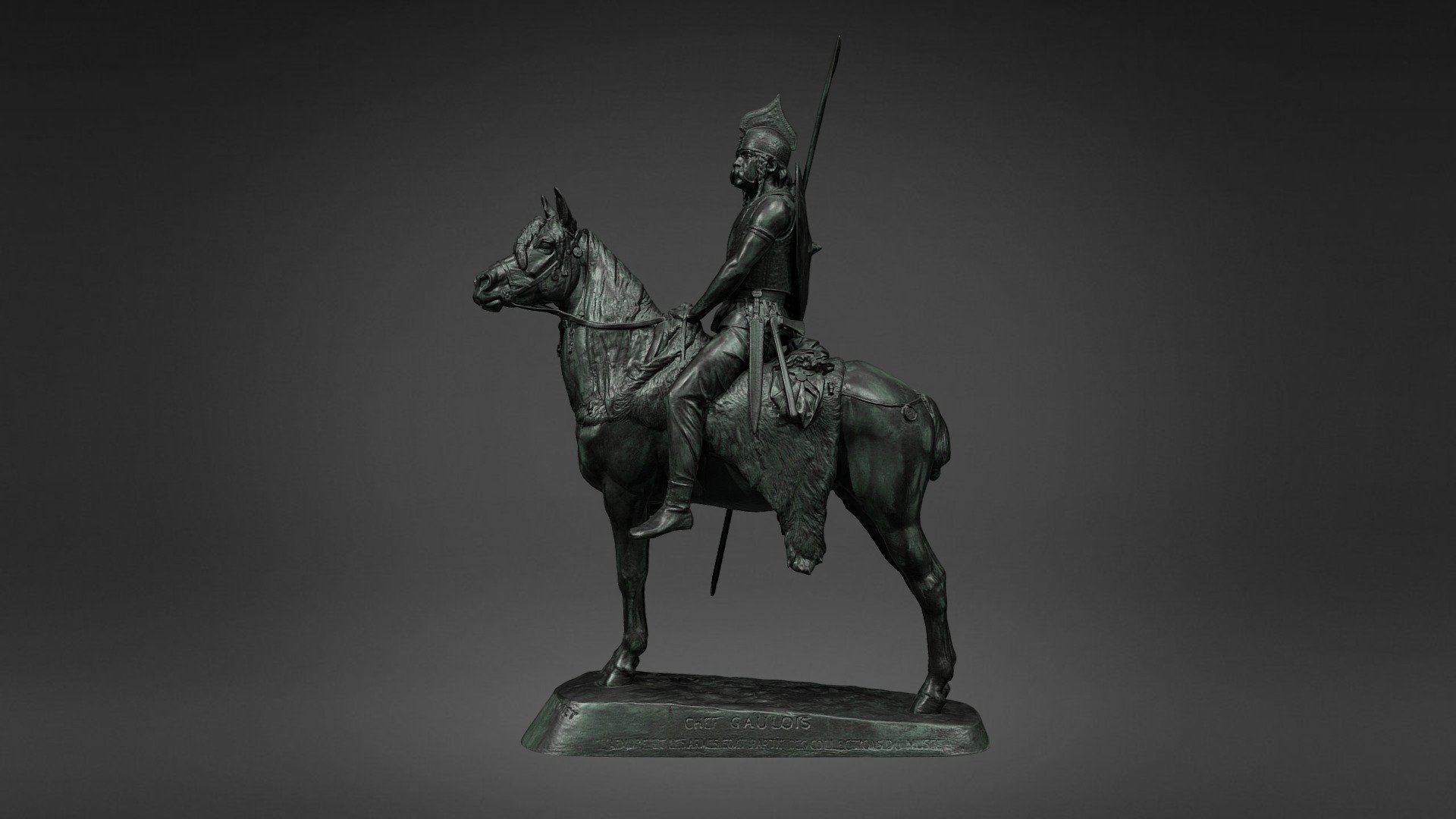 Cavalier gaulois

Emmanuel Fremiet (1824-1910)

MAN22355

Commande impériale 1864

Fondeurs : Jacquier et Daurere.

Inscription sur le socle : &ldquo;L'armure et les armes font partie des collections du musée