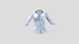 Female Boyfriend Shirt bedroom, shirt, , fashion, clothes, large, womens, wear, checkered, boyfriend, pbr, low, poly, female, blue, male, oversize