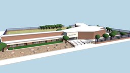 Bloom Elementary School school, exterior, school-building, architecture, lowpoly, building