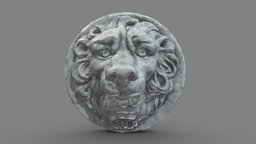 Lion Head 01 Low Poly PBR cat, monument, jewelry, pendant, ready, vr, ar, lion, print, relief, realistic, head, platinum, bas, pendants, asset, game, 3d, art, design, animal, decoration, sculpture, download, ring, gold