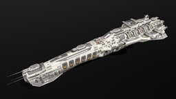 Scharnhorst Class Heavy Cruiser starship, cruiser, spacecraft, game-ready, pbs, msgdi, asset, pbr, lowpoly, scifi, ship, space, spaceship, noai