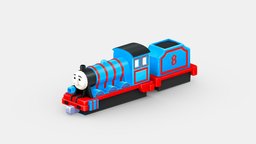 Cartoon train toy Thomas the Tank Engine train, kids, toy, children, orbital, thomas, engine, toycar, lowpolymodel, toytrain, cagon, sport