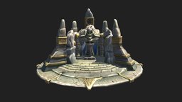 WOW FANART Alliance Praying Altar warcraft, fanart, handpaint, altar, environement, statue, runes, alliance, worldofwarcraft, environmentart, warcraft-style, substancepainter, maya, handpainted, 3d, blender, pbr, stone, zbrush, digital, stylized, fantasy, wow, knight, temple