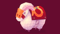 Armored Sheep handpainted, blender, lowpoly, noai