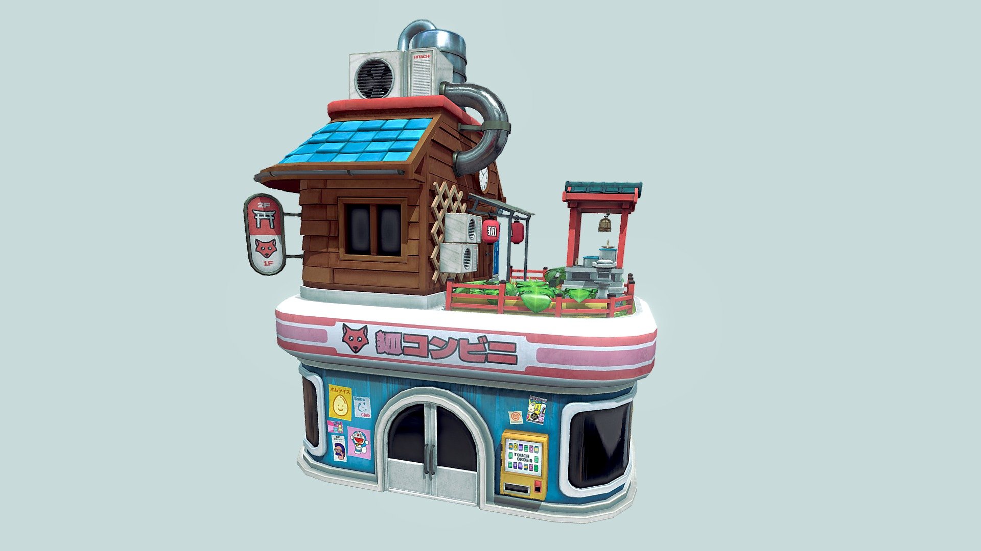 Handpainted, stylized japanese convenience (konbini / kombini) shop on 4k texture atlas.

Blender, Substance Painter, Photoshop 3d model