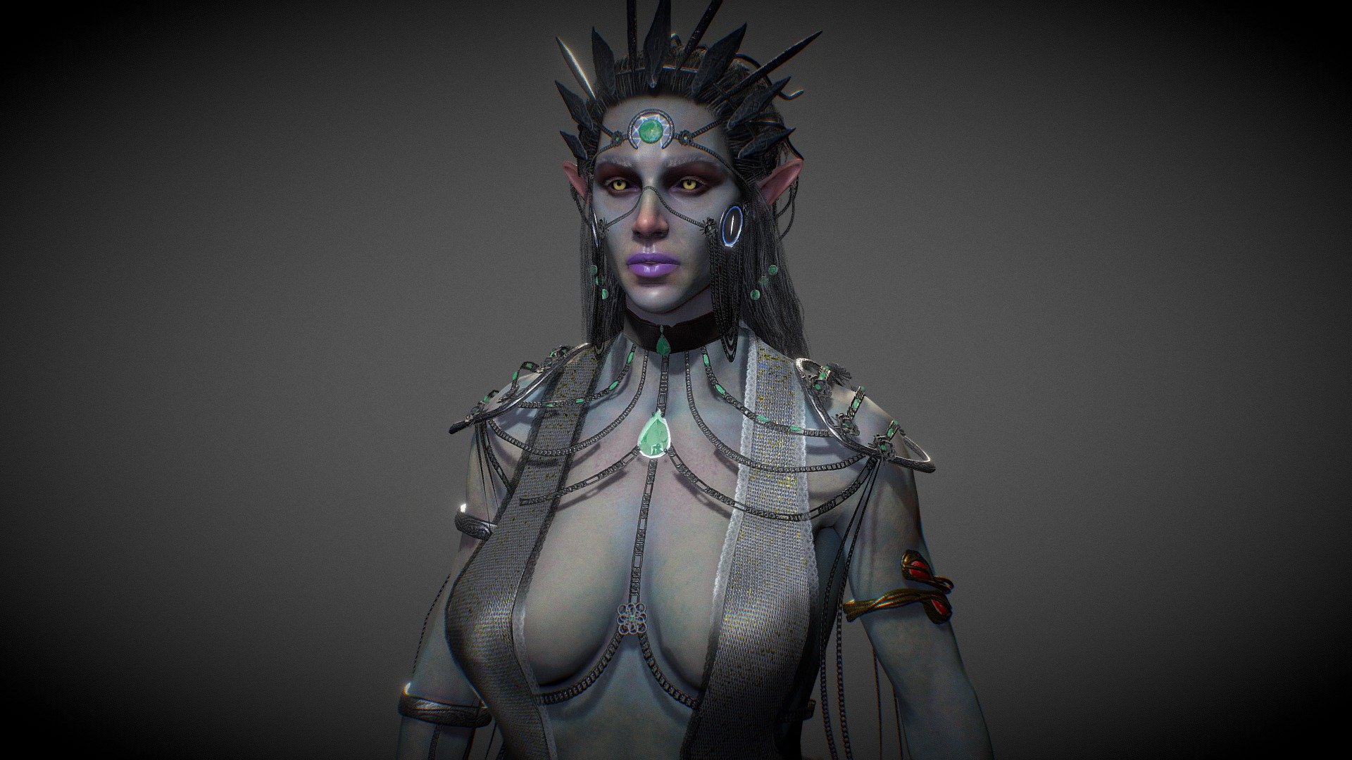 https://www.artstation.com/shostile - Dark Elf - Buy Royalty Free 3D model by Samuel (@hostil.e) 3d model
