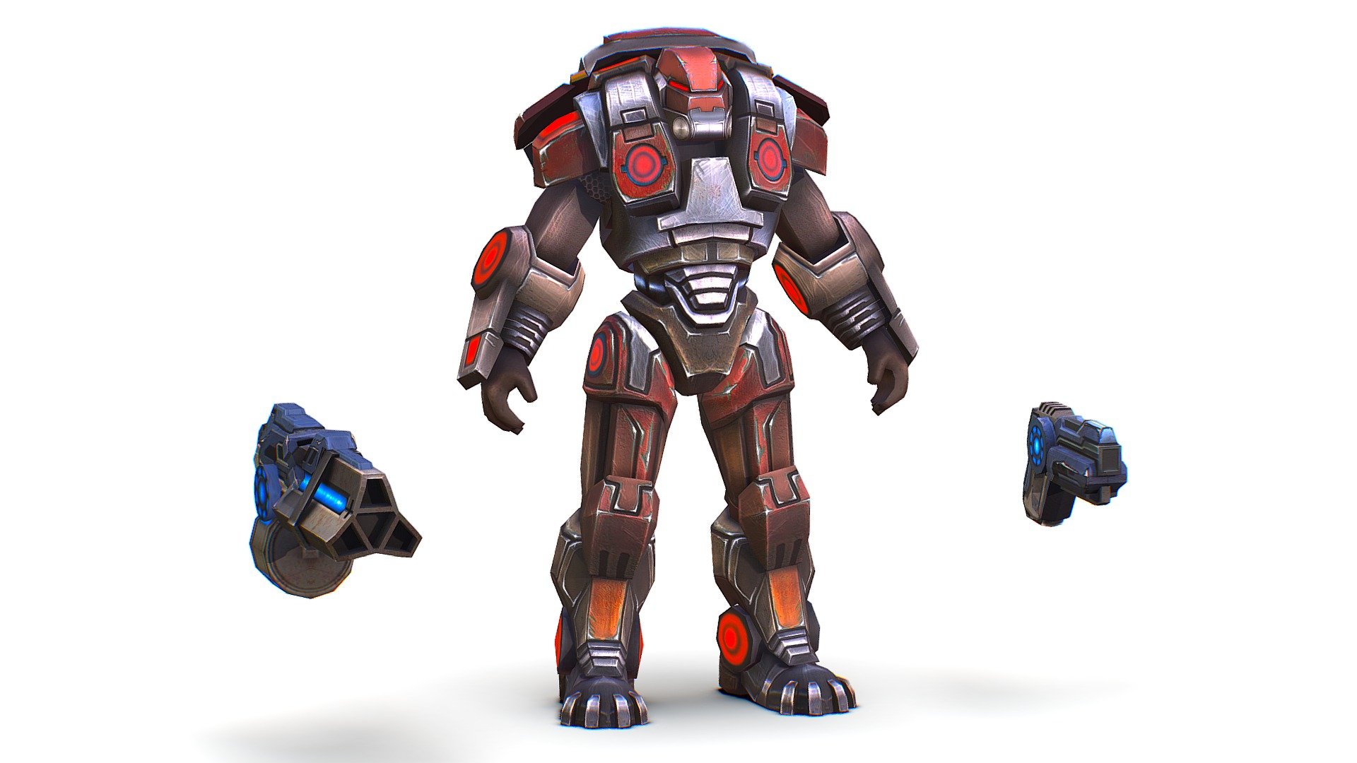 Low Poly Cartoon Sci-Fi Cyborg Drone Heavy Machine Gunner Soldier - 3dsMax file included - Cartoon Sci-Fi Cyborg Drone Heavy Machine Gunner - Buy Royalty Free 3D model by Oleg Shuldiakov (@olegshuldiakov) 3d model