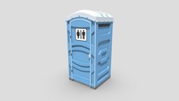 Portable Toilet bathroom, prop, portable, bolt, toilet, washroom, vent, outdoors, low-poly, asset, texture, pbr, construction, portapotty, portable-toilet