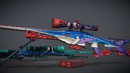 AWP | SEAS IMPALER blood, rifle, 3dcoat, illustrator, water, sniper, csgo, counterstrike, awp, swordfish, counterstrikeglobaloffensive, csgoskin, texturing, photoshop, animal, steamworkshop