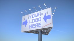 Advertising Billboard (Version 1) High-Poly tower, exterior, urban, road, sign, business, billboard, poster, advertising, sidewalks, highways, 3dhaupt, software-service-john-gmbh, steel, pylon-billboard, your-logo-here
