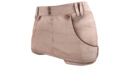 Female Skirt Front Shorts green, mini, white, front, fashion, shorts, skirt, summer, beige, wear, denim, pbr, low, poly, female