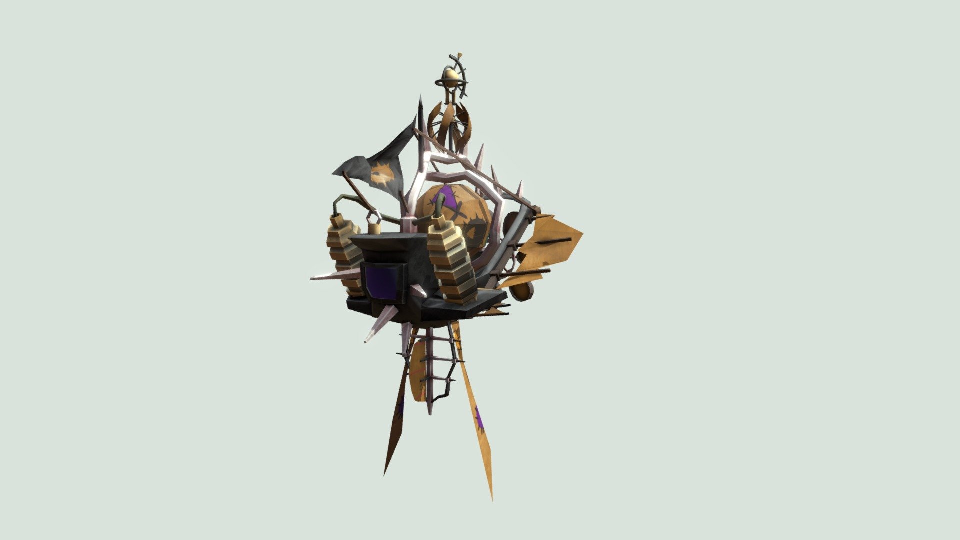 Modelisation with Maya
Texture with Substance Painter

A self-sufficent zeppelin, roaming the world 3d model