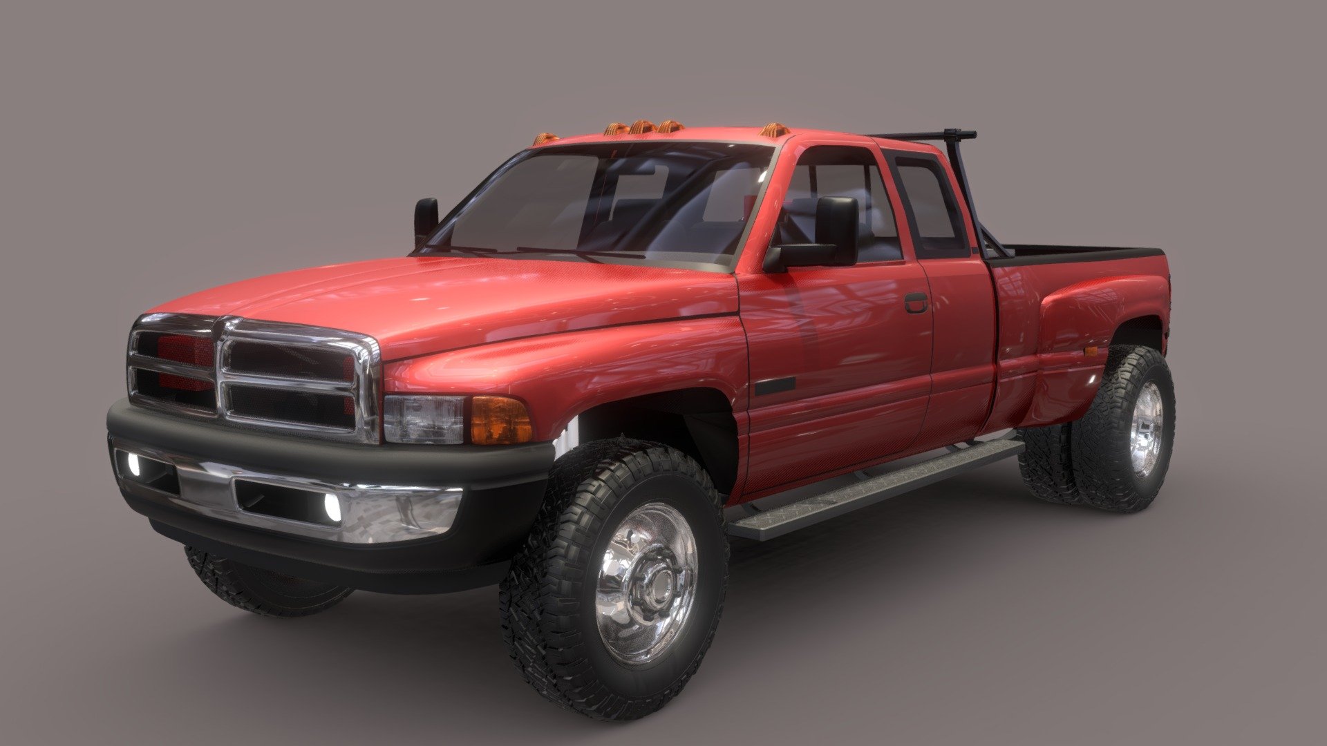 Second gen Dodge ram 3500 Dually. Made in Blender - 1994 Dodge Ram 3500 Dually - 3D model by marblebarble 3d model