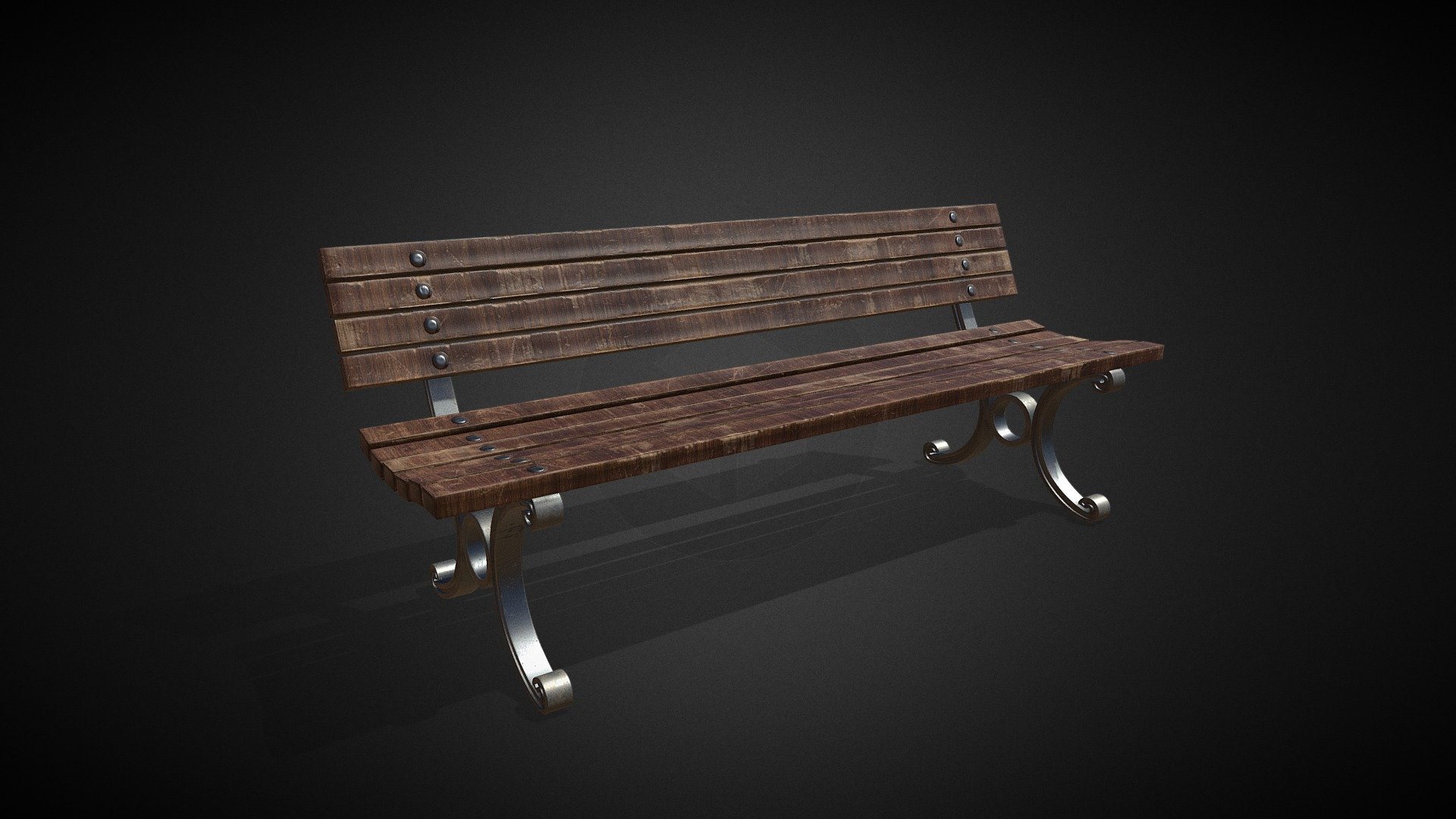 Tutorial here: https://www.youtube.com/channel/UC3R6lDf-Rlb9QW-D3CnhR7w

The model works perfectly in close-ups and high quality renders. It was originally modelled in 3ds Max 22, textured in Substance Painter and rendered with Marmoset Toolbag 3.

What is in the archive: MAX_22; OBJ; FBX ; Textures (2k resolution)

Features: Model resolutions are optimized for polygon efficiency. Model is fully textured with all materials applied. All textures and materials are included and mapped in every format. Autodesk 3ds Max models grouped for easy selection &amp; objects are logically named for ease of scene management. No cleaning up necessary, just drop model into your scene and start rendering. No special plugin needed to open scene.

Textures formats: PNG (2K) - Street Bench - Tutorial Included - Buy Royalty Free 3D model by ninashaw 3d model