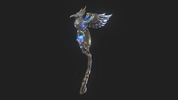 Double Bladed Colibri Battle Axe (2017) lowpolymodel, battleaxechallenge, axe-weapon, weapon, low-poly, weapons, lowpoly, axe