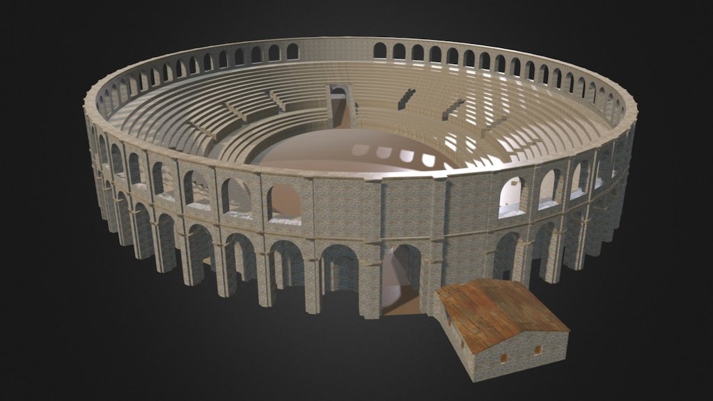 Ricostruzione dell'Anfiteatro della città romana di UrbsSalvia di età tiberiano-claudia.
Realizzato da Giovanni Villani di GRender in collaborazione con GeoInformatiX di Antinori Alberto con il coordinamento del Prof. Roberto Perna dell'Università di Macerata per il Sistema Museale della Provincia di Macerata.
Il modello, realizzato già nel 2007 come prova per un plastico digitale di limitata estensione, è stato successivamente inserito nel plastico digitale del Territorio Romano di Urbs Salvia implementato con SW OpenSource e presentato ad ArcheoFOSS-2013 a Catania e a RICHES 2014 a Pisa 3d model