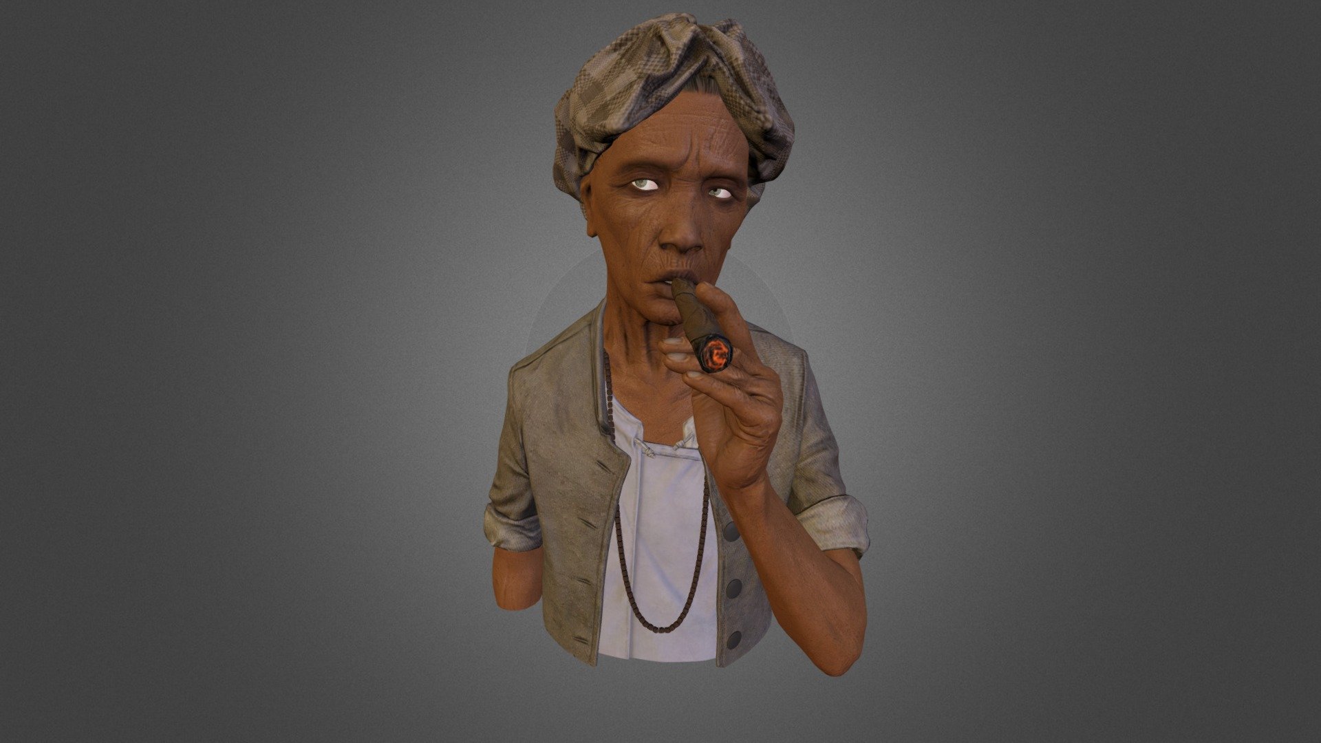 Smoking Old Man - 3D model by hobo_1992 3d model
