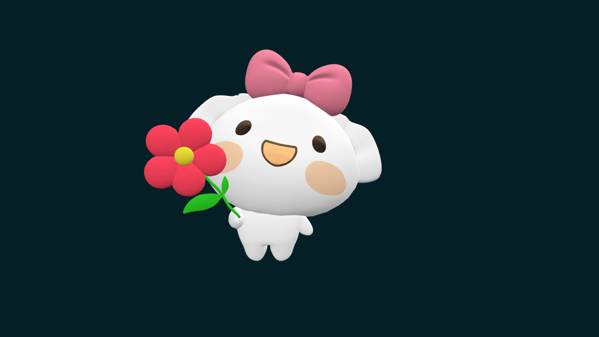 Cupe Puppy 3D character DengDeng Love Puppy - Cute Puppy Character (rigged) - 3D model by Juliette(PurpleFox) (@JulietteArt) 3d model