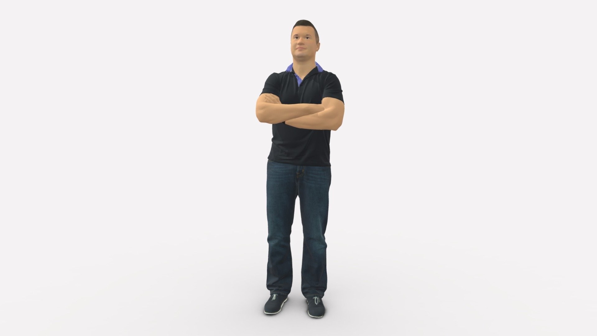 We provide unique 3d scanned models with realistic proportions for closeup and medium-distance views in artworks, paintings and classes. As well as architectural visualization projects.

Main features:




high-end realistic 3d scanned model;

realistic proportions;

highest quality;

low price;

saves you time for more time in landscaping and interiors visualization.

FEATURES 




3d scanned model 

Extremely clean

Edge Loops based

smoothable

symmetrical

professional quality UV map

high level of detail

high resolution textures

real-world scale

system unit: cm

TEXTURES 




Textural Resolution: 4096 x 4096

Color Map

The model is suitable for stereolithography 3d printing 

The model is also ready for fullcolour 3d printing - Man in dark blue polo cross hands 0817 - Buy Royalty Free 3D model by 3DFarm 3d model
