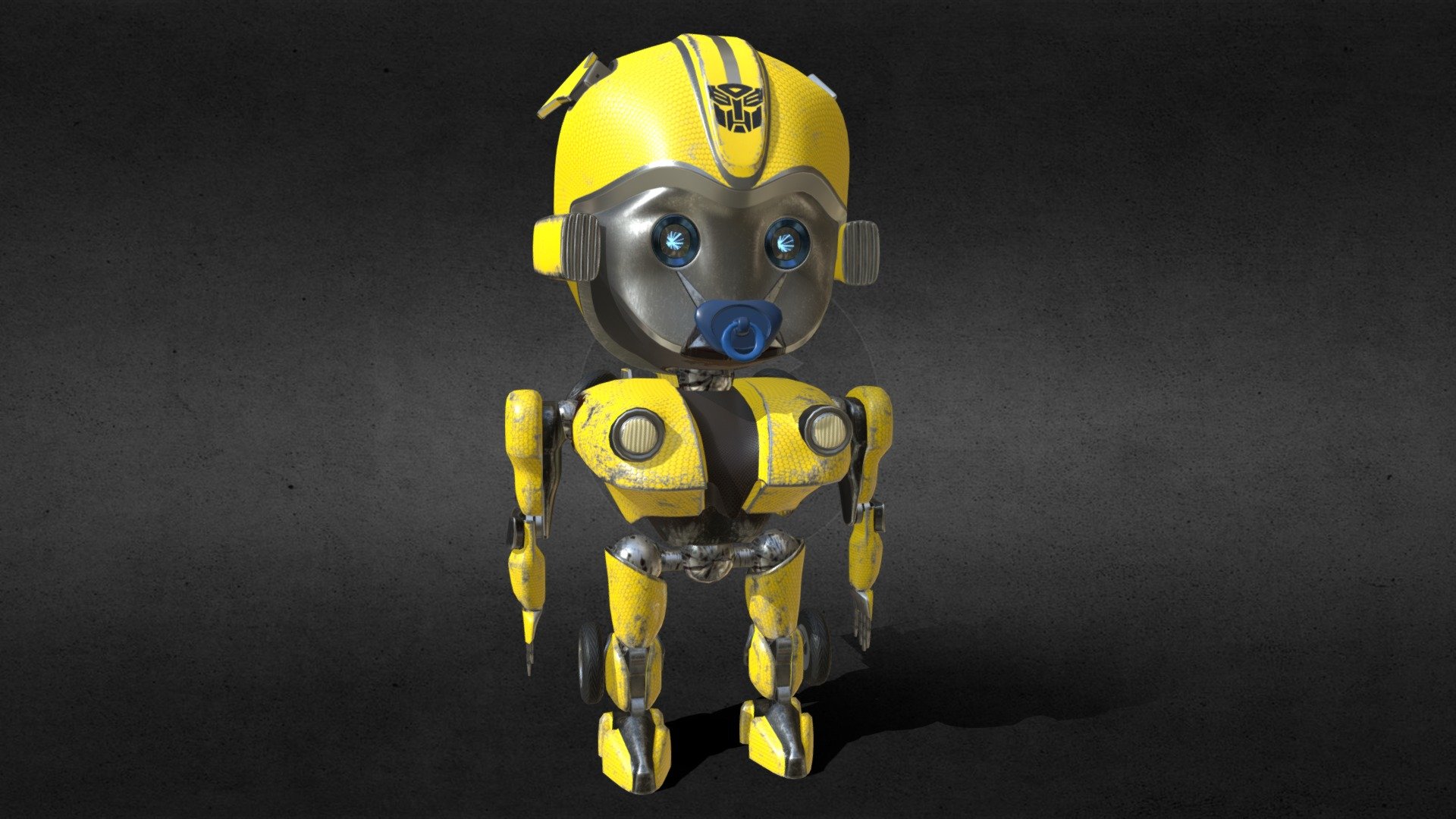 BabyBee Robot animation assignment on Howest DAE Kortrijk school - BabyBee Bumblebee - 3D model by Floris Vanderkerken (@floris_vdk) 3d model