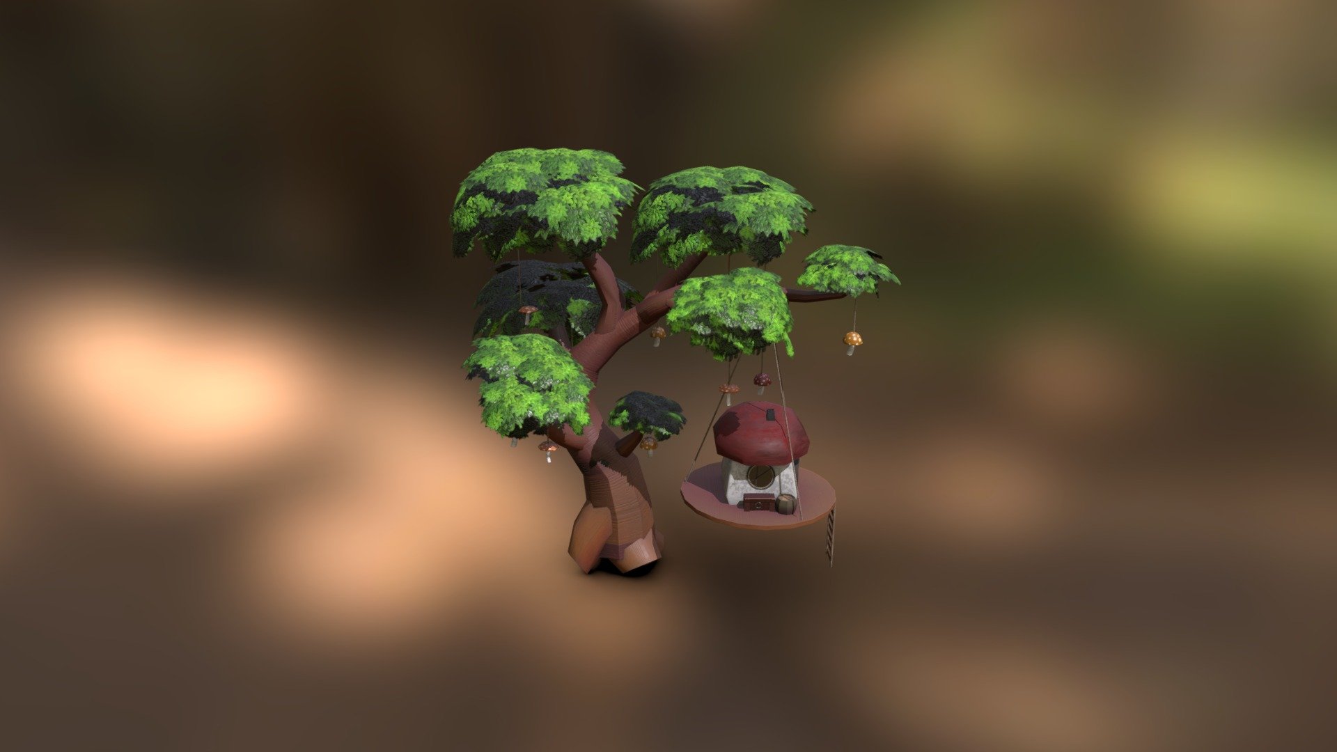 mushies are great - Mushroom Tree House - 3D model by SanneBruntink 3d model