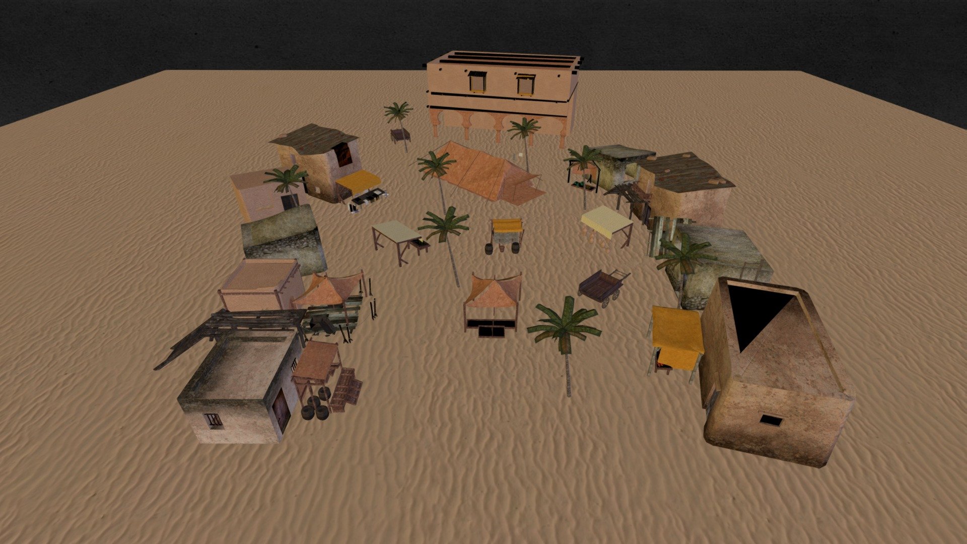 A digital model of a middle-eastern market 3d model