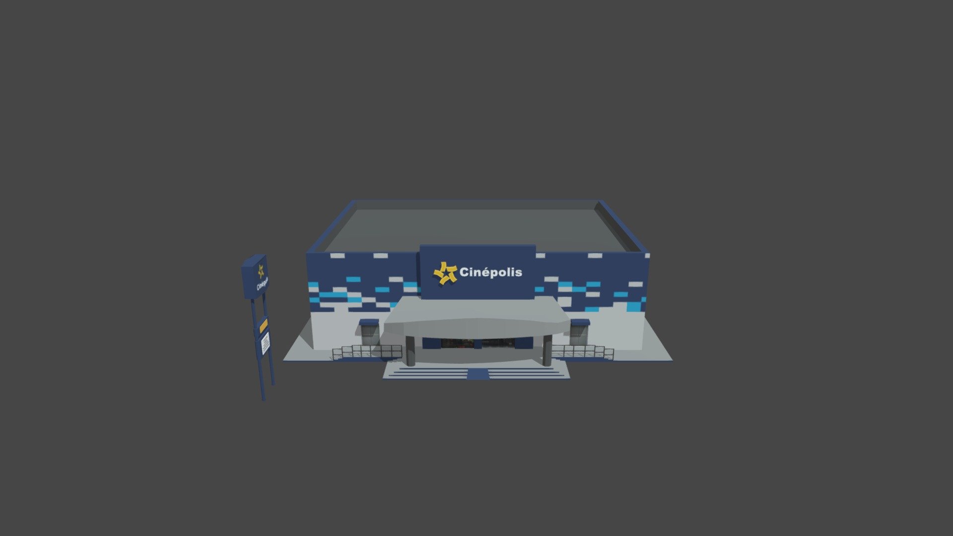 Asset creado para cities skylines - Cinepolis - 3D model by Checo Mx. (@checomx) 3d model