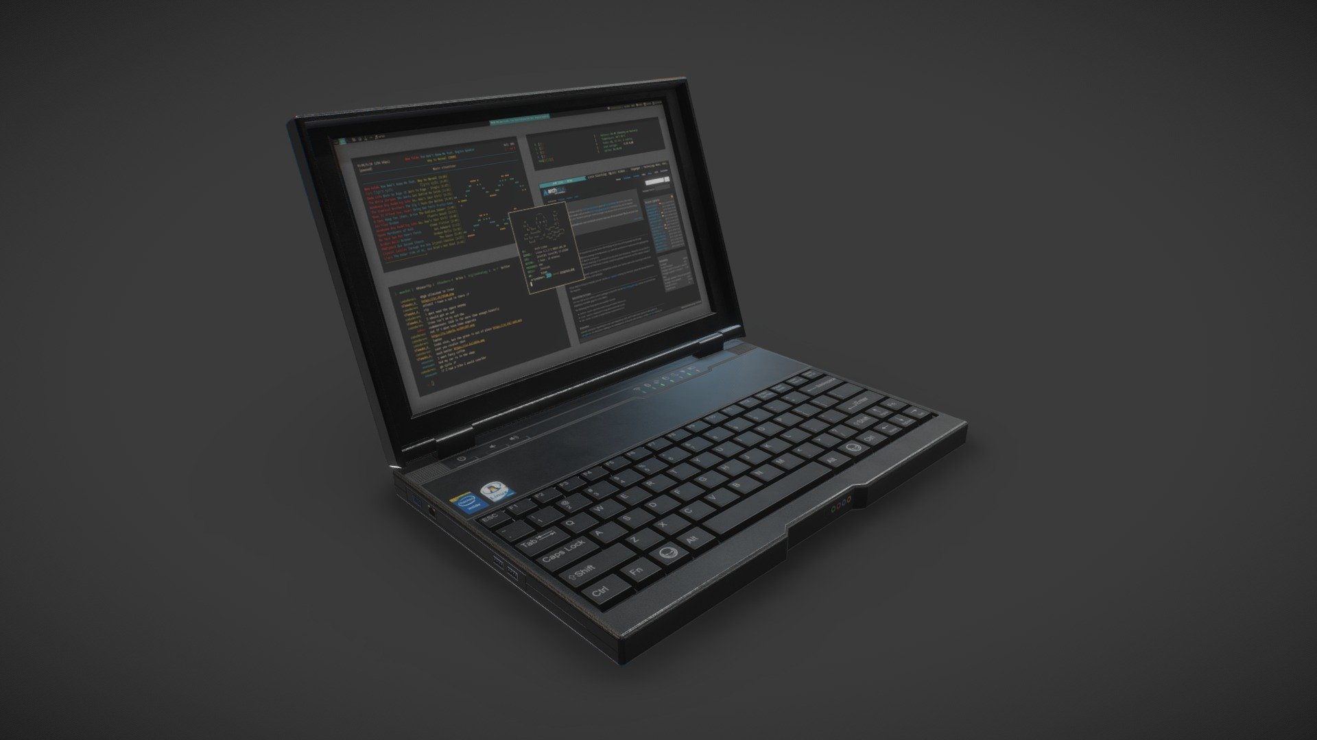 This is a really fast easy-peasy project to test Blender 2.80 workflow and quality.


Modeling in Blender is awesome, has a complete toolset for every situation and nice modeling workflow.
UV Mapping can be better, i expanded with free addons, and for simple assets it working fine.
Shading with node-based workflow and eevee viewport in real-time is awesome, just&hellip; awesome!
Rendering&hellip; EEVEE is a blazing-fast real-time engine! Like it!
Compositing is a bit laggy atm, but it has potential.

Overall experience with blender is positive in many ways at the end!

Extra Data:
This project is a part of a coming soon scene i'm working on, but need to test blender a bit more for complex scenes.

Hope you like it!

Bad.Unit - Hacker Laptop - 3D model by Fabio Corona (@badunit) 3d model