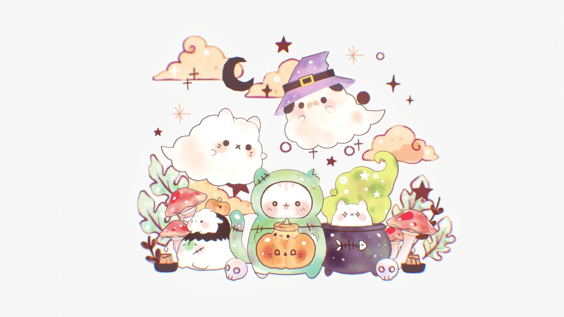 Halloween!!🎃 👻 🍭 modeled by 3D MAYA Krita and Subtancepainter Original design by Mochamochicake!
mochamochicakehttps://www.instagram.com/p/CHAzGN6Fimg/ - Halloween!!🎃 👻 🍭 - Download Free 3D model by LeafChan (@CuteLeaf) 3d model