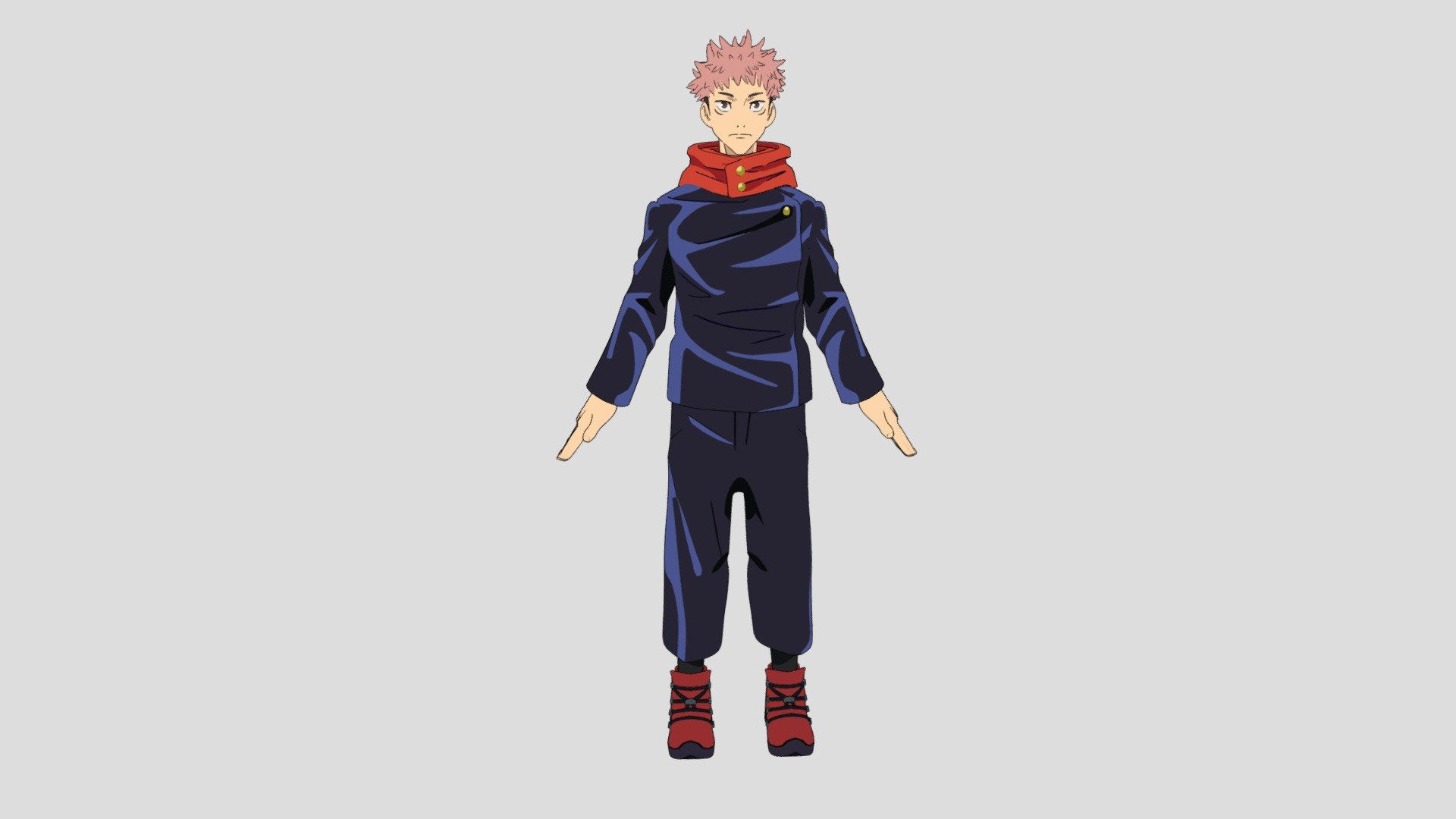 Comission by al_storm1. Textured and rigged 3D model of Yuji Itadori from “Jujutsu Kaisen” anime/manga. All rights on the original design belong to their respective owners. P.S 3d model