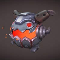 Metal Poro videogame, characterart, handpainted-lowpoly