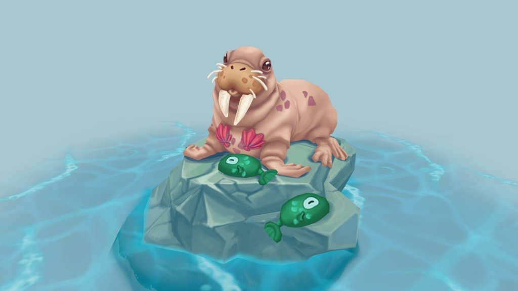 A true beauty of the seven seas.
Waiting to be found and saved by a solemate and true lover, kindling the one true desire to become a human being&hellip;
And look at those eyes! - Walrus Beauty - 3D model by christophJakob 3d model