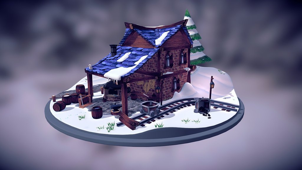 Game Graphics Final: a hand painted scene, free subject 3d model