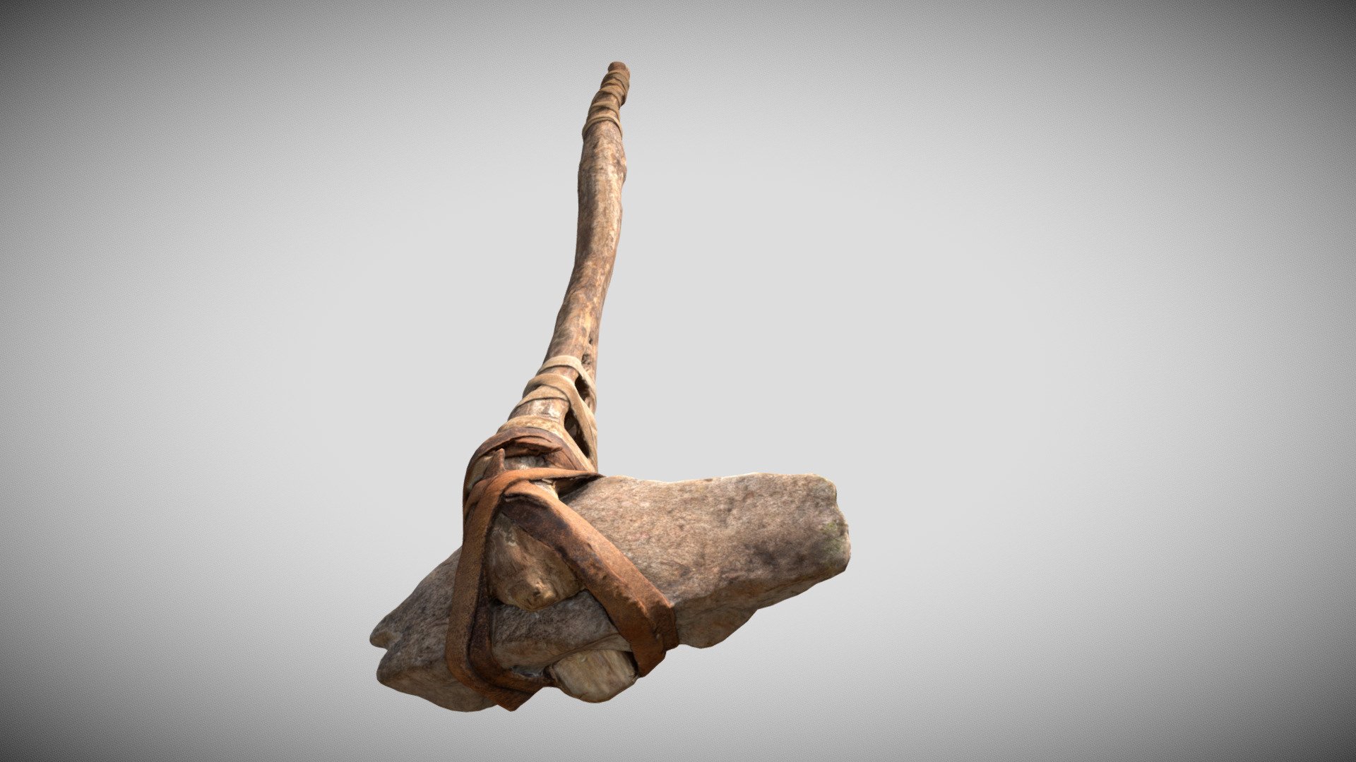 Realistic primitive weapons used in the beginning of humanity physically created and scanned for 3d with high and low resolution models. Ready-to-use models in Unreal Engine and Unity or any 3D software. 3D model comes with 4 levels of polygonal division with their respective textures. Features

High-detail 3D reconstruction of actual model Low polygon density (1446 quads), ideal for real-time rendering and (22006 quads) for hi detail. PBR texture allow for photoreal close-up renders as well Handcrafted, non-overlapping UV mapping Real world dimensions (Length: 100 cm )

Contents

3D model with diferent resolution low and hight. 6 textures per model Color, Roughness, Normal Map - 3D Real Primitive Hammer Stone - Buy Royalty Free 3D model by Mac3D (@campali) 3d model