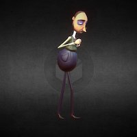 Professor walkcycle, cartoon, blender, animation