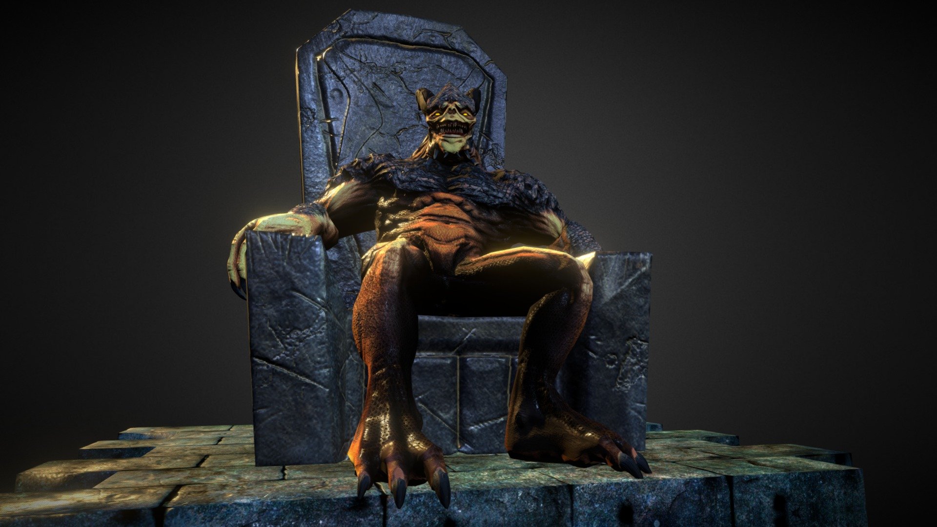A character that initially started as a speed sculpt which ended up being completed and used for a level assignment 3d model