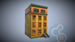 Stylized Building 01 unreal, theorystudios, unity, cartoon, blender, building