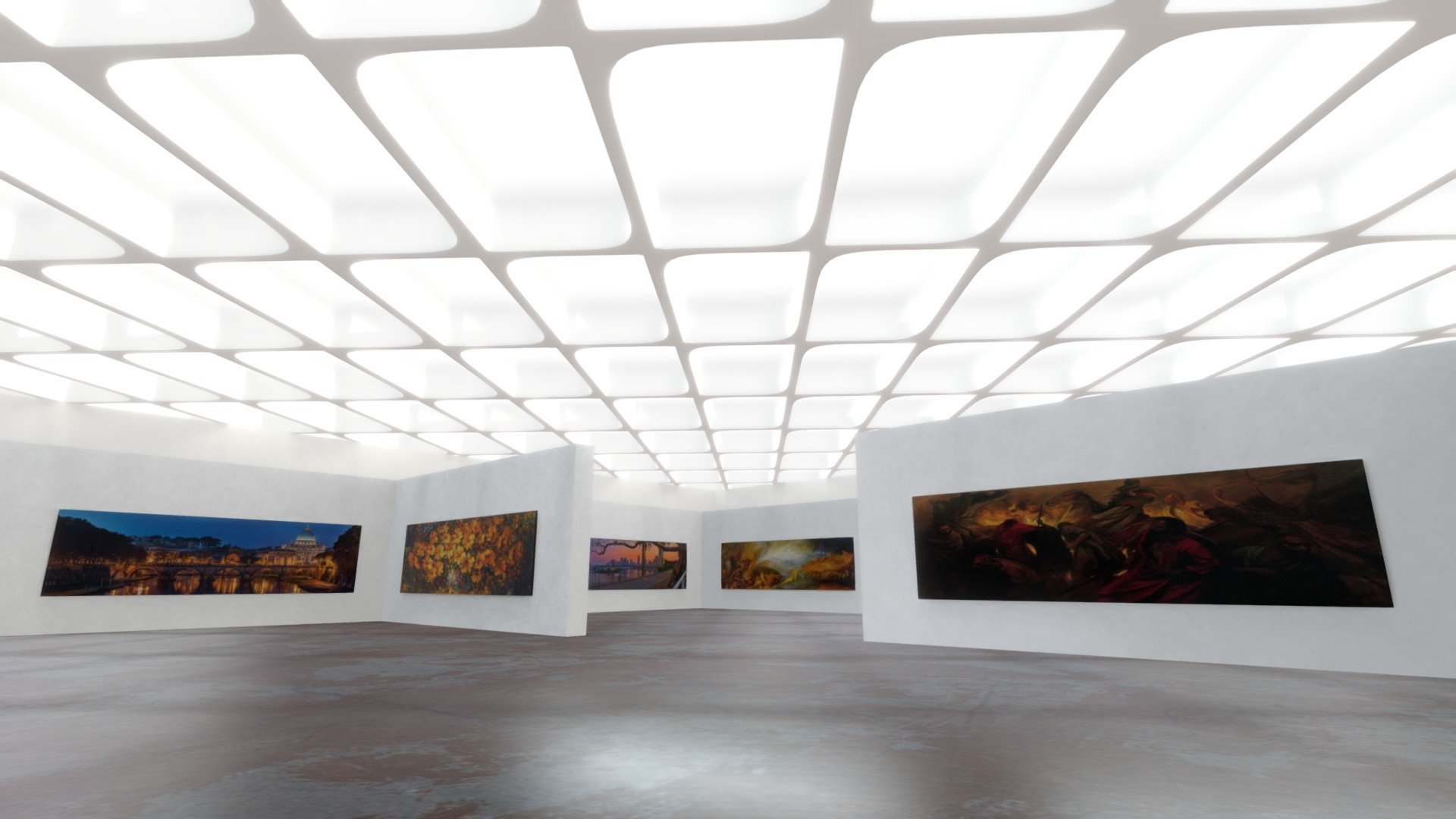 Room Art Gallery, scene has got baked in lighting.
bake in Blender.
Format FBX file size : 151KB

Click on the link to see more models : https://sketchfab.com/GbehnamG/store

If you need personalized 3d models , feel free to contact at: mr.gbehnamg@yahoo.com - VR Ready Art Gallery 03 - Buy Royalty Free 3D model by BehNaM (@GbehnamG) 3d model