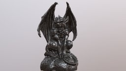 Gargoyle Statue (Photogrammetry) gargoyle, gothic, statue, substance, agisoft, painter, photogrammetry, 3d, scan