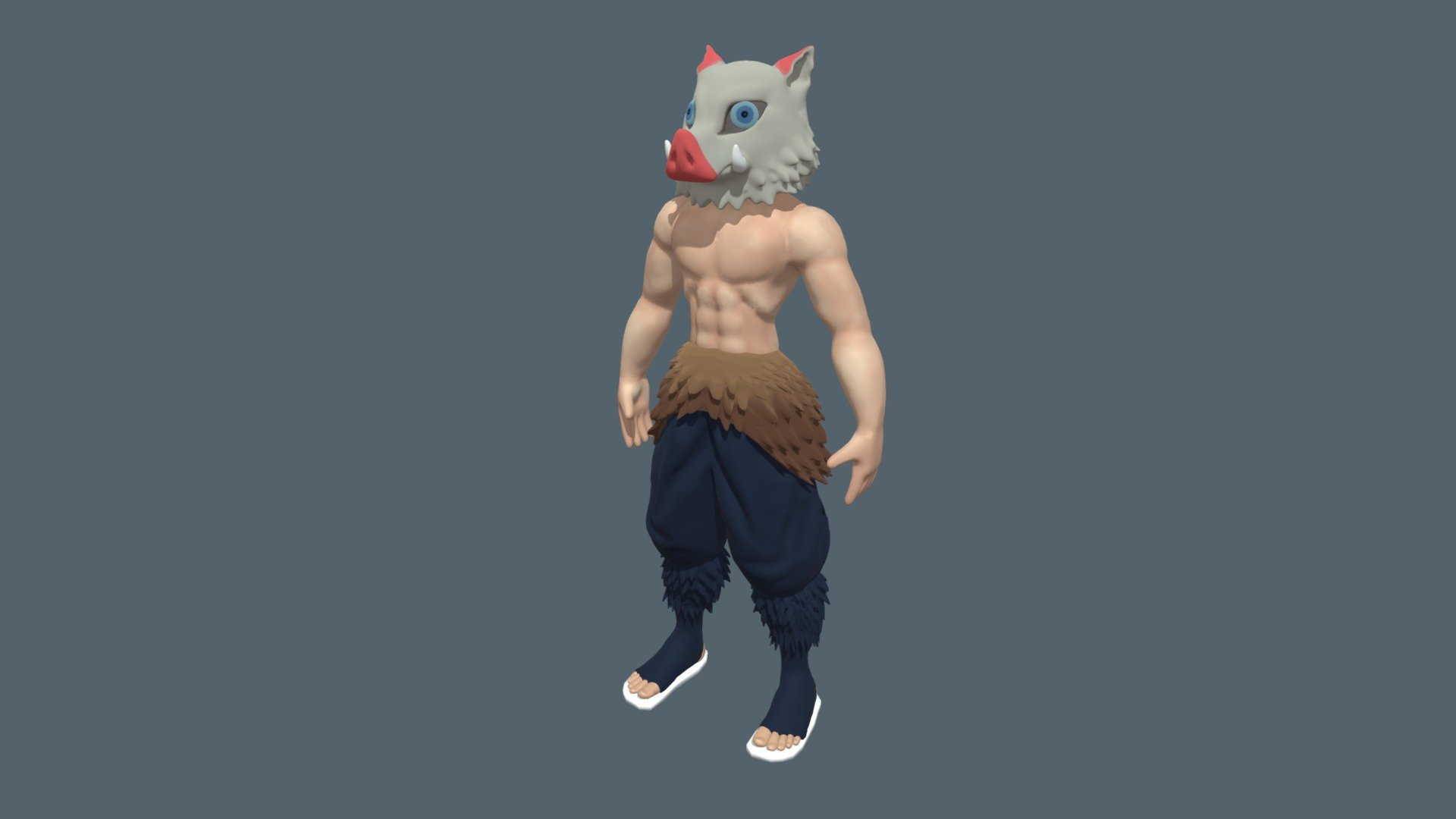 fan art Inosuke Hashibira character from Kimetsu no Yaiba (Demon Slayer) - Inosuke Hashibira - 3D model by JC (@jeancastromix) 3d model