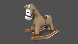 Plush Rocking Horse room, childrens, kids, children, rocking, toys, furniture, plush, pbr, horse, low, poly