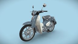Honda Super Cub C125 games, honda, mobilegames, pbr-game-ready, asset, game, lowpoly, gameasset, gameready, noai