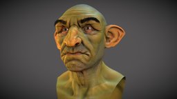 Goblin Head substancepainter, maya, zbrush