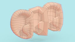 Low Poly Cartoon Ear cartoony, cartoonish, ear, cartoon, cartoonishears