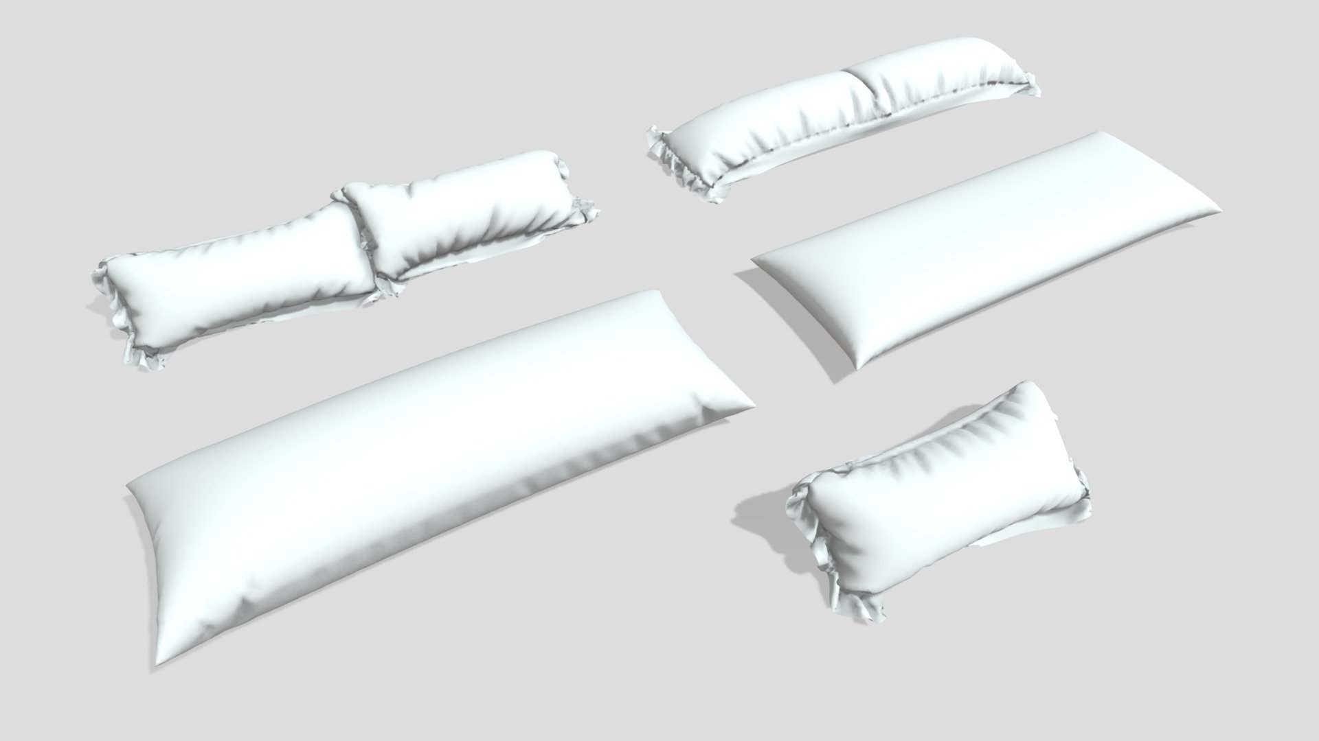 pillow collection shape pillows soft wrinkles bed sofa bedroom livingroom room cloth - pillow collection shape bed sofa bedroom livingr - Buy Royalty Free 3D model by kopofx 3d model