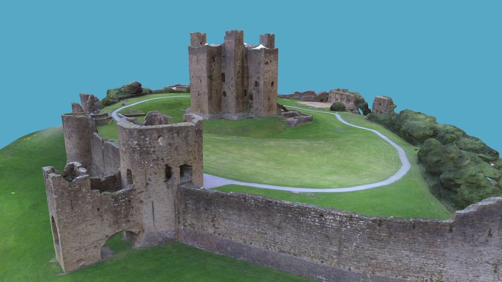In Medieval times, Trim Castle stood like an imposing stone sentinel and powerful symbol of Norman strength at the edge of the Pale, the small area of Anglo-Norman influence on Ireland’s eastern coast. To go beyond the Pale was to enter the hostile world of the Gaelic Irish. Here at the edge, the two sides would have met - in conflict and in battle.

Trim Castle, the largest Anglo-Norman castle in Ireland, was constructed over a thirty-year period by Hugh de Lacy and his son Walter. Hugh de Lacy was granted the Liberty of Meath by King Henry II in 1172 in an attempt to curb the expansionist policies of Richard de Clare, (Strongbow).  Construction of the massive three storied Keep, the central stronghold of the castle, was begun c. 1176 on the site of an earlier wooden fortress. This massive twenty-sided tower, which is cruciform in shape, was protected by a ditch, curtain wall and moat.

This castle was used in Mel Gibson's movie Braveheart 3d model