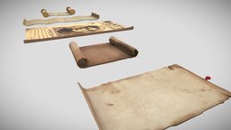 Scrolls leather, paper, scrolls, letter, old, scroll, animated, fantasy