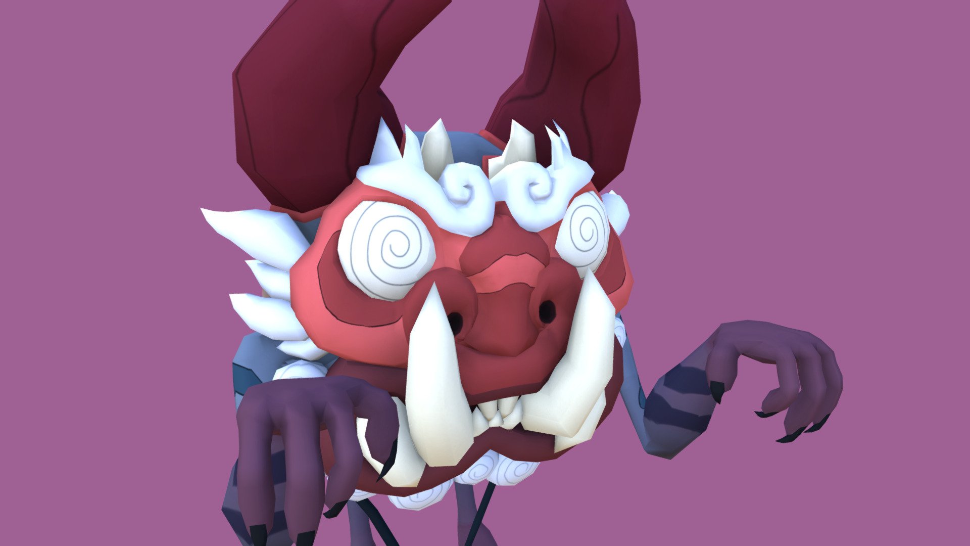 This is the final version of the devil spirit.
The Deamon's design was done by the same artist who drew the Dragon of Slice of Sky 3d model